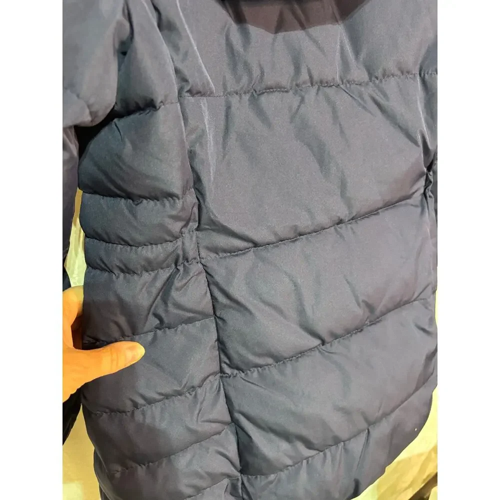 Gap M heavy weight puffer coat 3/4 length hooded pocket euc